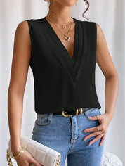 Elegant Sleeveless Pleated Top for Women