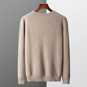 Men's Ribbed Jumper - Classic Crew Neck