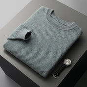 Men's Ribbed Jumper - Classic Crew Neck