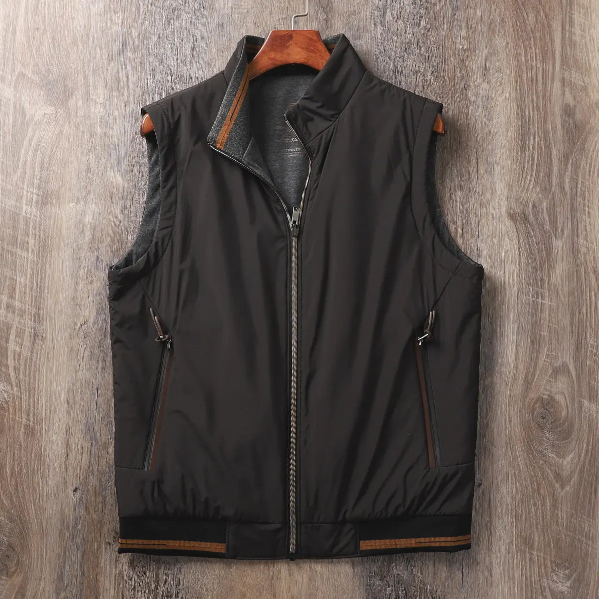 Men's Gilet - Stand Collar with Full Zip Closure