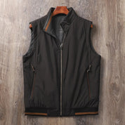 Men's Gilet - Stand Collar with Full Zip Closure