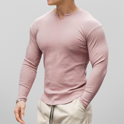 Men's Long Sleeve Top - Ribbed & Slim-Fit