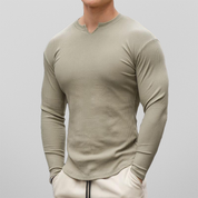 Men's Long Sleeve Top - Ribbed & Slim-Fit