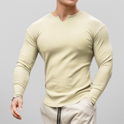 Men's Long Sleeve Top - Ribbed & Slim-Fit