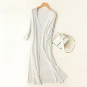 Women's Stylish Long Cardigan - Open-Front Style