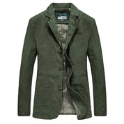 Men's Blazer Jacket - With Patch Pockets and Three-Button Closure