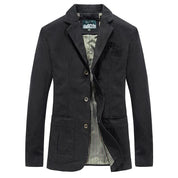 Men's Blazer Jacket - With Patch Pockets and Three-Button Closure
