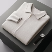 Men's Cardigan - Shirt Collar with Full Zip Closure