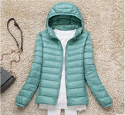 Women's Waterproof Hooded Puffer Jacket - Warm & Comfortable