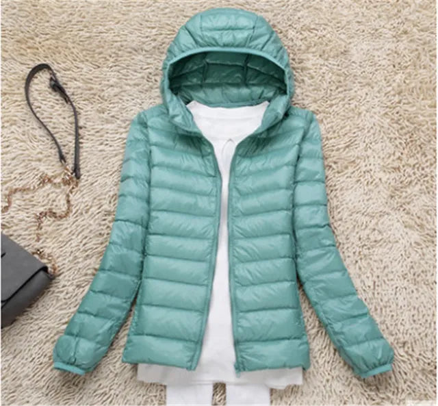 Women's Waterproof Hooded Puffer Jacket - Warm & Comfortable