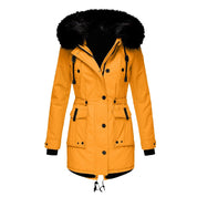 Women's Coat - Drawstring Waist with Hooded Design