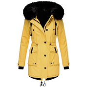 Women's Coat - Drawstring Waist with Hooded Design