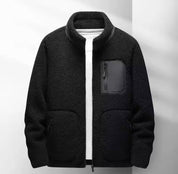 Men's Zip-Up Jacket - High Neck with Multiple Pockets