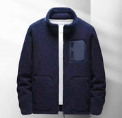 Men's Zip-Up Jacket - High Neck with Multiple Pockets