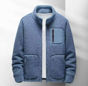 Men's Zip-Up Jacket - High Neck with Multiple Pockets