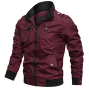 Men's Bomber Jacket - Stand-Up Collar with Zip Chest Pocket