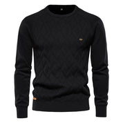 Men's Jumper - Crew Neck with Diamond Pattern