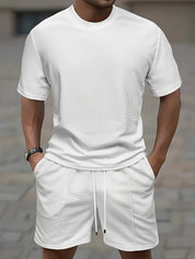 Comfortable Waffle Knit Lounge Set for Men