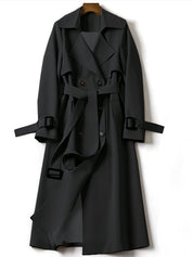 Women's Elegant Long Trench Coat - Windproof & Comfortable