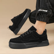 Men's Lace-Up Trainers - Platform Sole with Panel Details