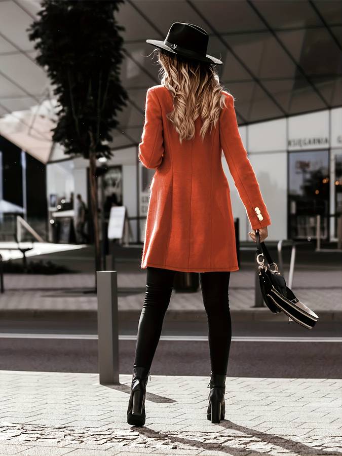 Women's Double-Breasted Winter Coat - Tailored Fit