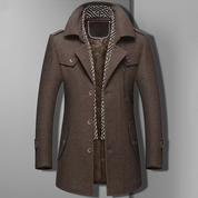 Men's Coat - Notched Lapel with Button Closure