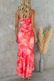 Elegant and Vibrant Floral Midi Dress for Women