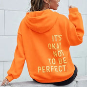 Women's Hoodie - Slogan Print with Kangaroo Pocket