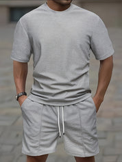 Comfortable Waffle Knit Lounge Set for Men