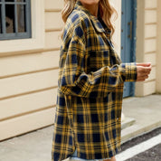 Women's Plaid Shirt - Button-Front with Chest Pockets