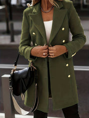 Women's Double-Breasted Winter Coat - Tailored Fit