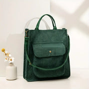 Women's Corduroy Shoulder Tote Bag - Stylish Spacious Versatile