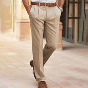 Men's Smart Work Trousers - Tailored & Pleated