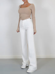 Women's Straight Leg Work Trousers - High-Waisted & Smart Casual