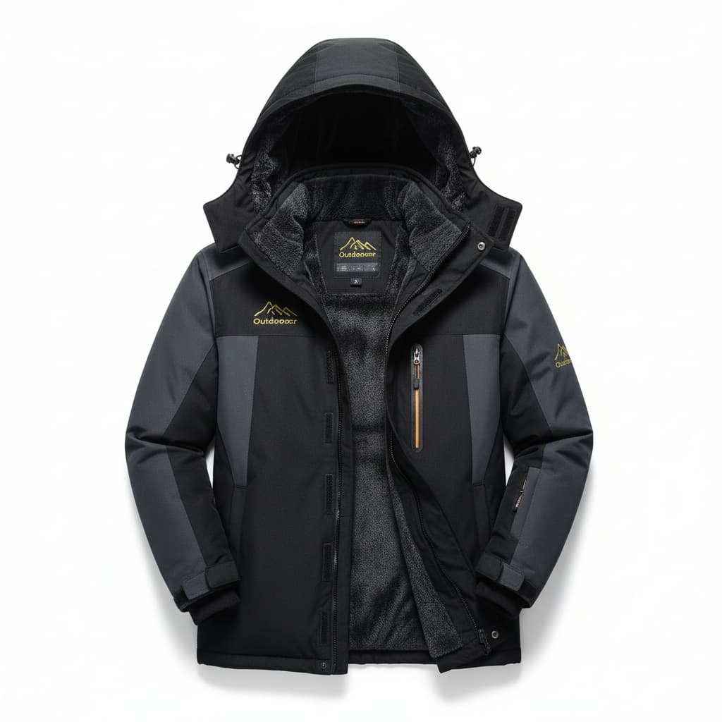 Men's Waterproof Winter Jacket - Hooded with Chest Zip Pocket