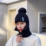 Women's Pom-Pom Beanie - with Neck Warmer