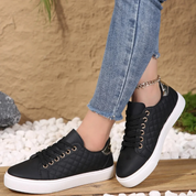 Women's Trainers - Quilted Pattern with Platform Sole