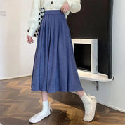 Women's Pleated Midi Skirt - Flowy A-Line Style