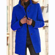 Women's Coat - Single Breasted with Front Pockets