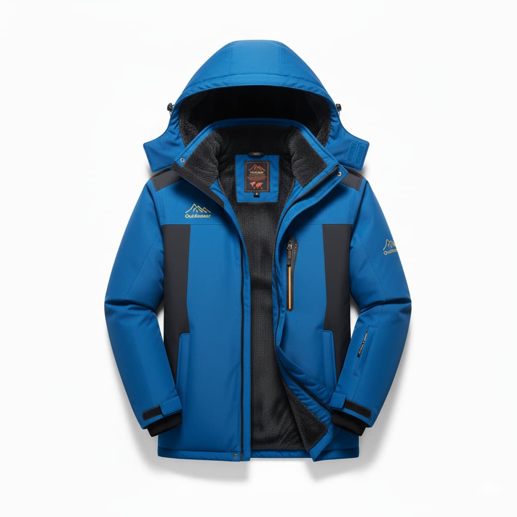Men's Waterproof Winter Jacket - Hooded with Chest Zip Pocket