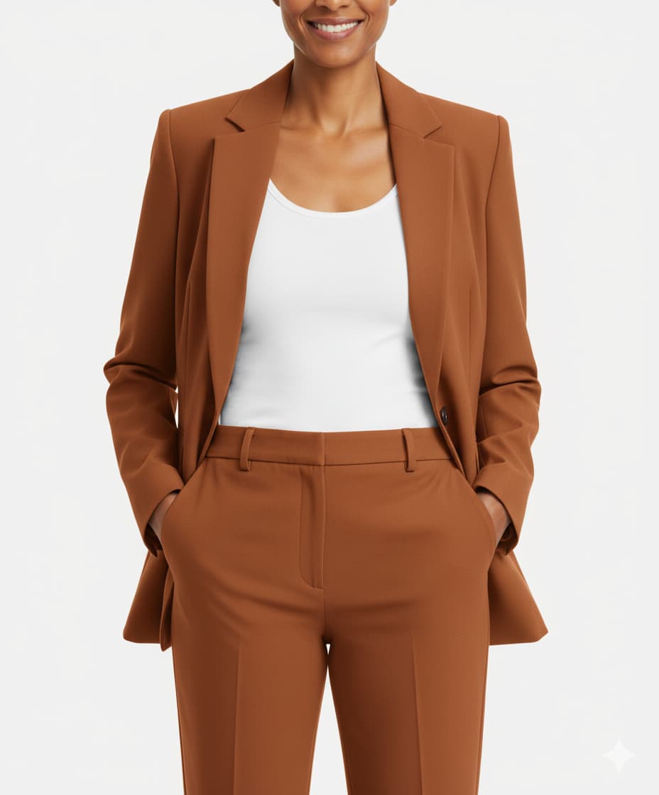 Tailored Blazer and Trouser Suit Set for Women