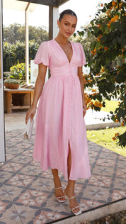 Elegant Button-Front Flowy Maxi Dress for Women