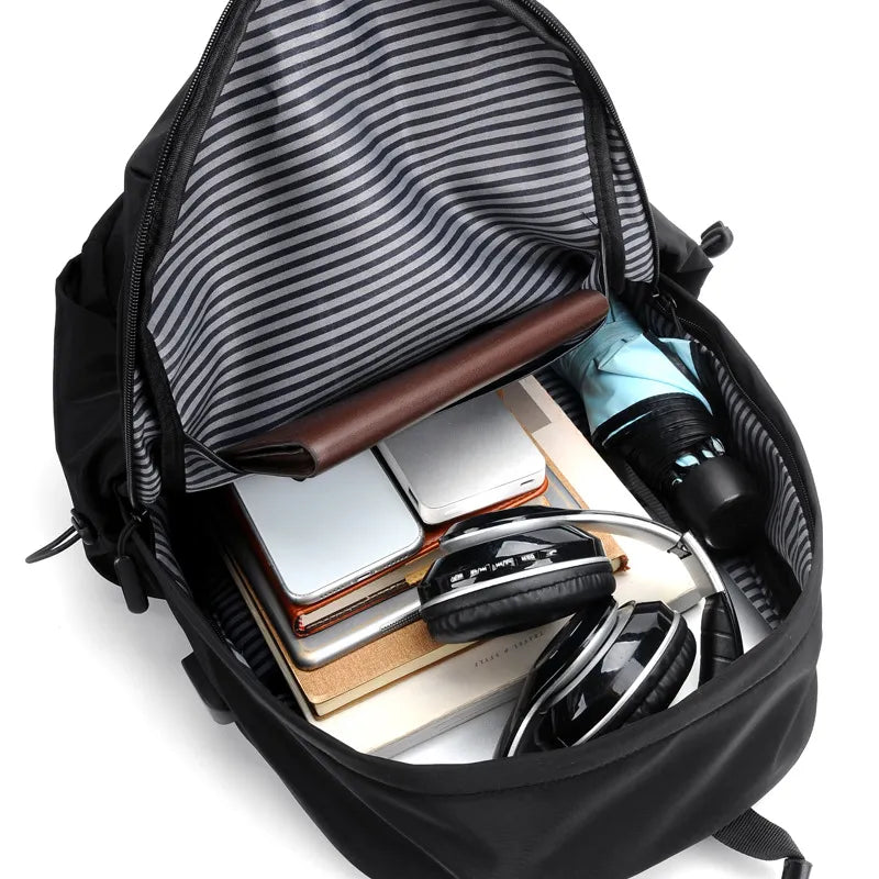 Men's Waterproof Travel Backpack - USB Port & Anti-Theft