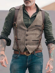 Casual and Vintage-Inspired Reversible Vest for Men