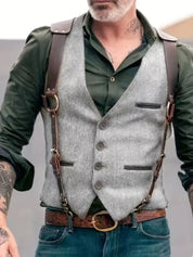 Casual and Vintage-Inspired Reversible Vest for Men