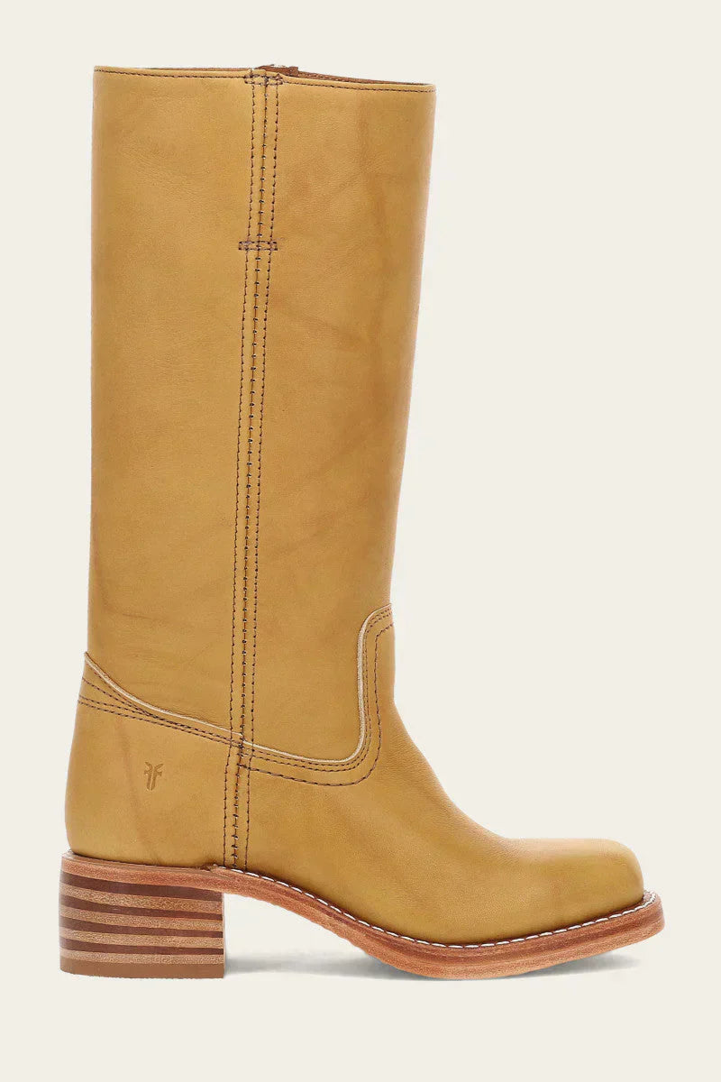 Women's Knee-High Boots - Pull-On with Low Stacked Heel