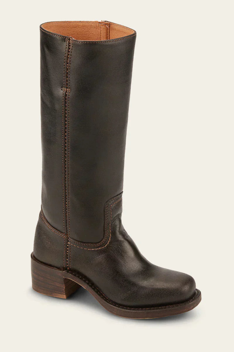 Women's Knee-High Boots - Pull-On with Low Stacked Heel