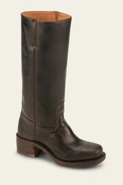 Women's Knee-High Boots - Pull-On with Low Stacked Heel