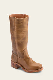 Women's Knee-High Boots - Pull-On with Low Stacked Heel