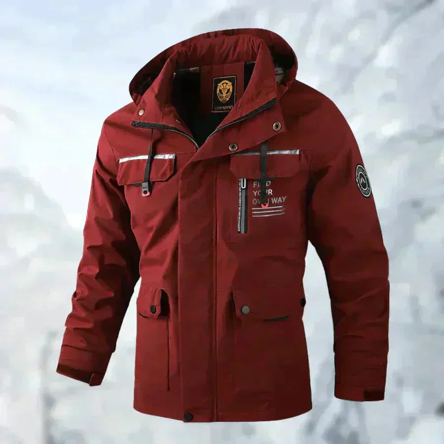 Men's Winter Jacket - With Hood and Flap Pockets
